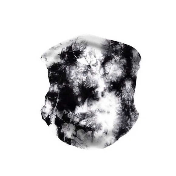 Neck Gaiter Face Mask Black Tie Dye Bandana Scarf - Picture 2 of 4